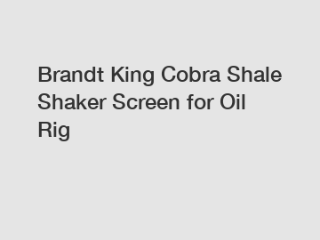 Brandt King Cobra Shale Shaker Screen for Oil Rig