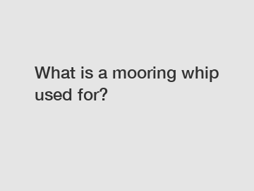 What is a mooring whip used for?