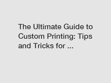 The Ultimate Guide to Custom Printing: Tips and Tricks for ...