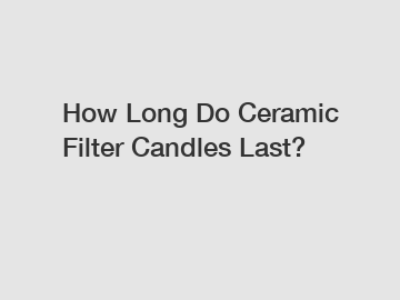 How Long Do Ceramic Filter Candles Last?