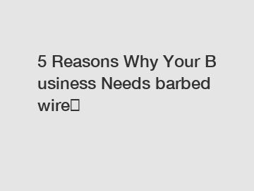 5&nbsp;Reasons&nbsp;Why&nbsp;Your&nbsp;Business&nbsp;Needs&nbsp;barbed wire？