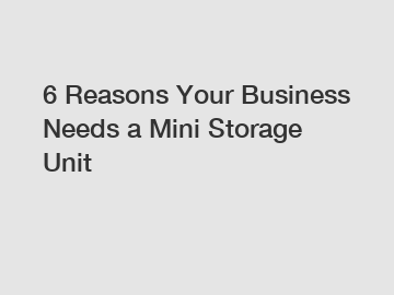 6 Reasons Your Business Needs a Mini Storage Unit