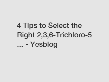 4 Tips to Select the Right 2,3,6-Trichloro-5 ... - Yesblog