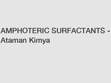 AMPHOTERIC SURFACTANTS - Ataman Kimya