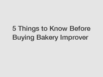 5 Things to Know Before Buying Bakery Improver