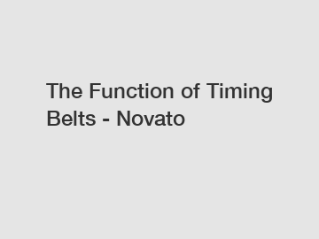 The Function of Timing Belts - Novato