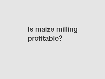 Is maize milling profitable?