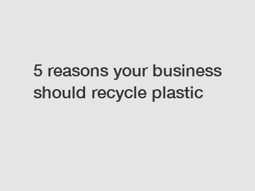 5 reasons your business should recycle plastic