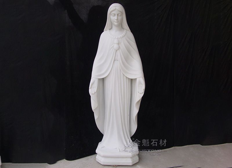 Statue of the Virgin Mary Life Size White Sculpture Marble.jpg