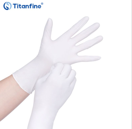 What are the benefits of using white nitrile gloves in healthcare settings?