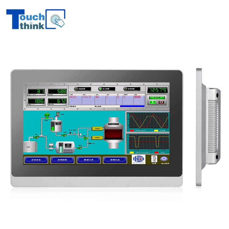 How does a touch screen industrial monitor work?